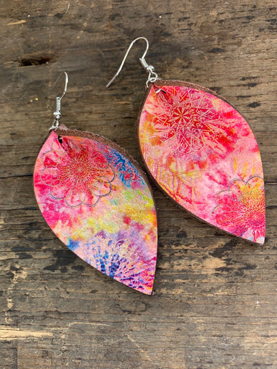 Tie Dye Leather Earrings - Jill's Jewels | Unique, Handcrafted, Trendy, And Fun Jewelry