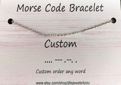 Morse Code Bracelet- Custom - Jill's Jewels | Unique, Handcrafted, Trendy, And Fun Jewelry