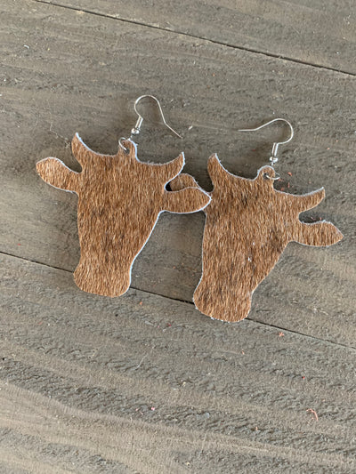 Cow Hair on Hide Leather Earrings - Jill's Jewels | Unique, Handcrafted, Trendy, And Fun Jewelry
