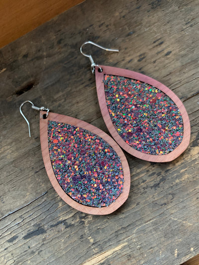 Purple Harvest Wood Teardrop Earrings - Jill's Jewels | Unique, Handcrafted, Trendy, And Fun Jewelry
