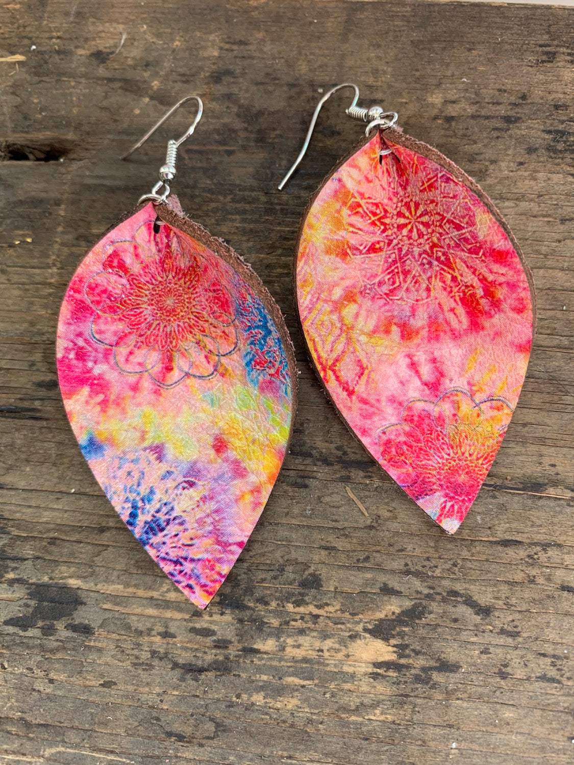 Tie Dye Leather Earrings - Jill's Jewels | Unique, Handcrafted, Trendy, And Fun Jewelry