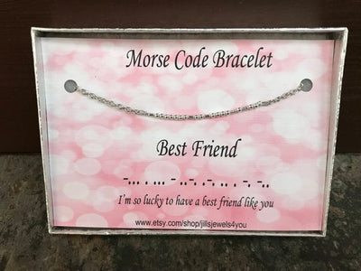 Morse Code Bracelet- Best Friend - Jill's Jewels | Unique, Handcrafted, Trendy, And Fun Jewelry