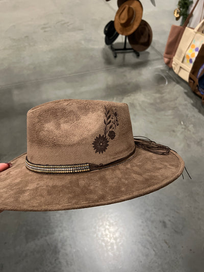 Mushroom Brown Floral Hat