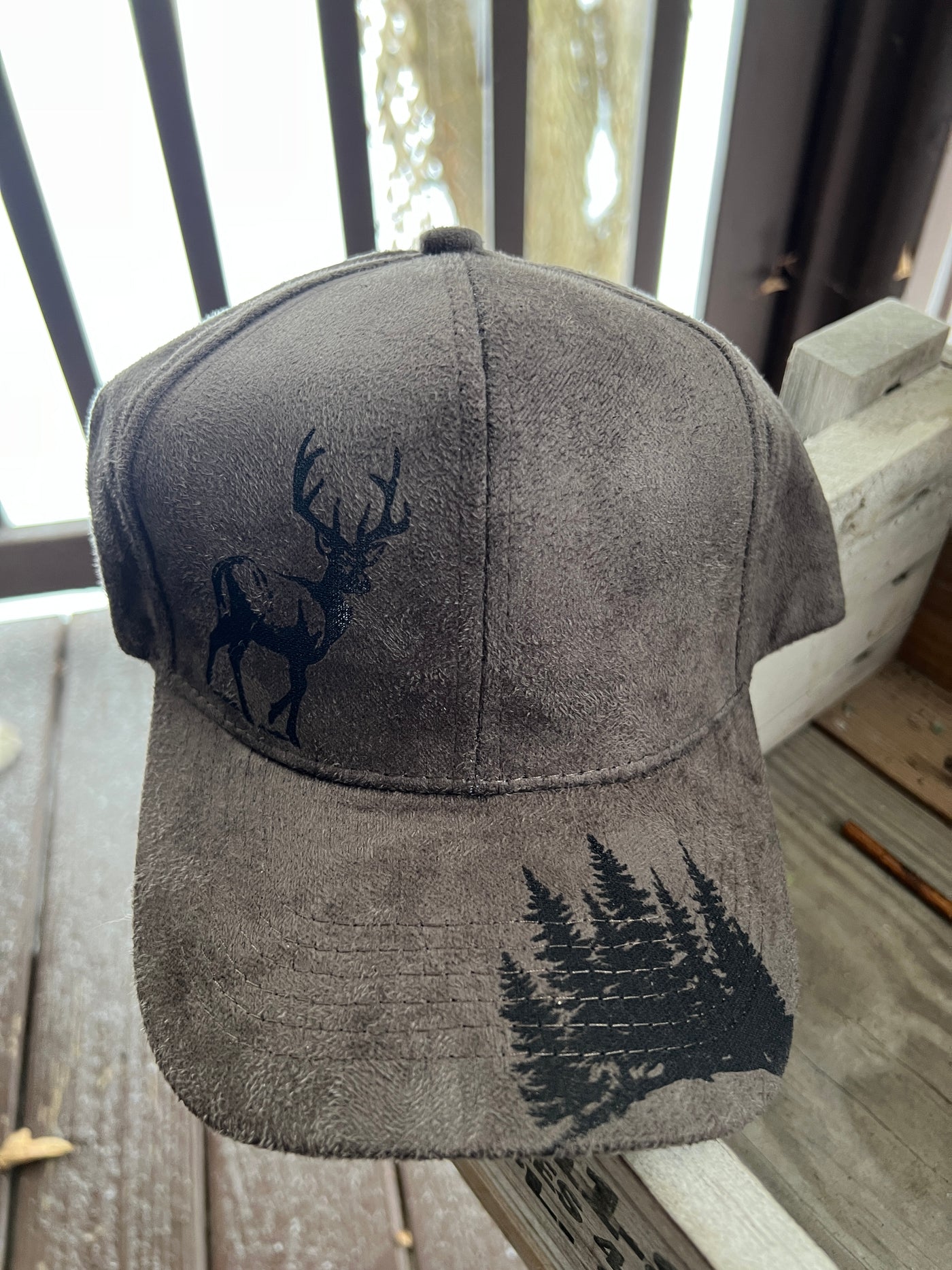 Mountain and Buck Burned Baseball Cap