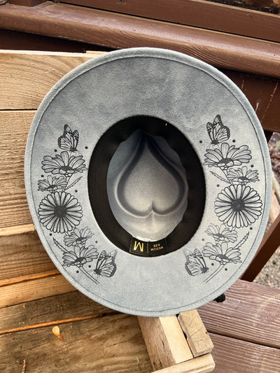 Baby Blue Heart Crown Butterfly Floral Hat