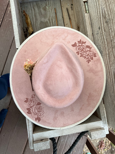 Blush Pink Rose Two Tone Rancher Hat