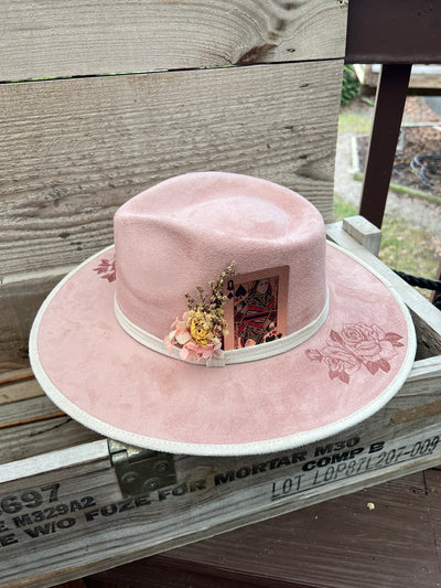 Blush Pink Rose Two Tone Rancher Hat
