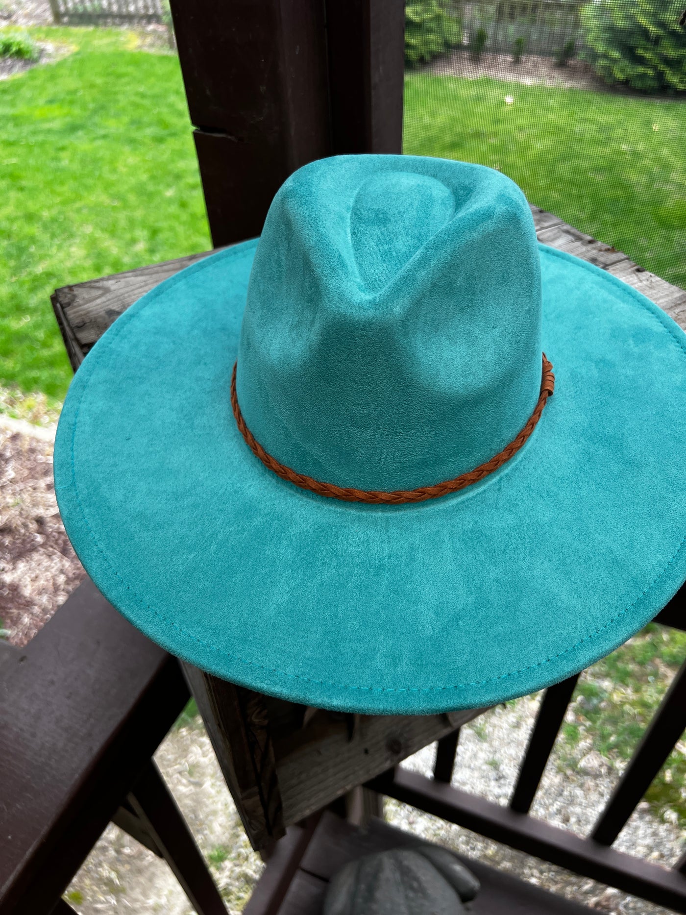 Teal Sunflower Floral Microfiber Hat