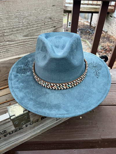 Blue Celestial Boho Rancher Hat