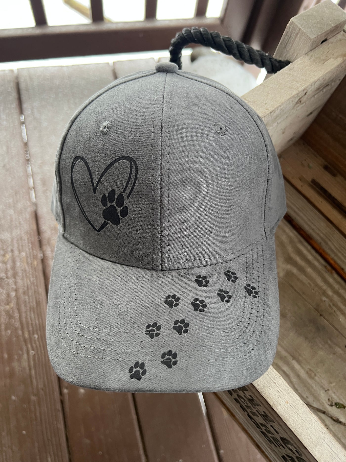 Gray Dog Paw Burned Baseball Cap