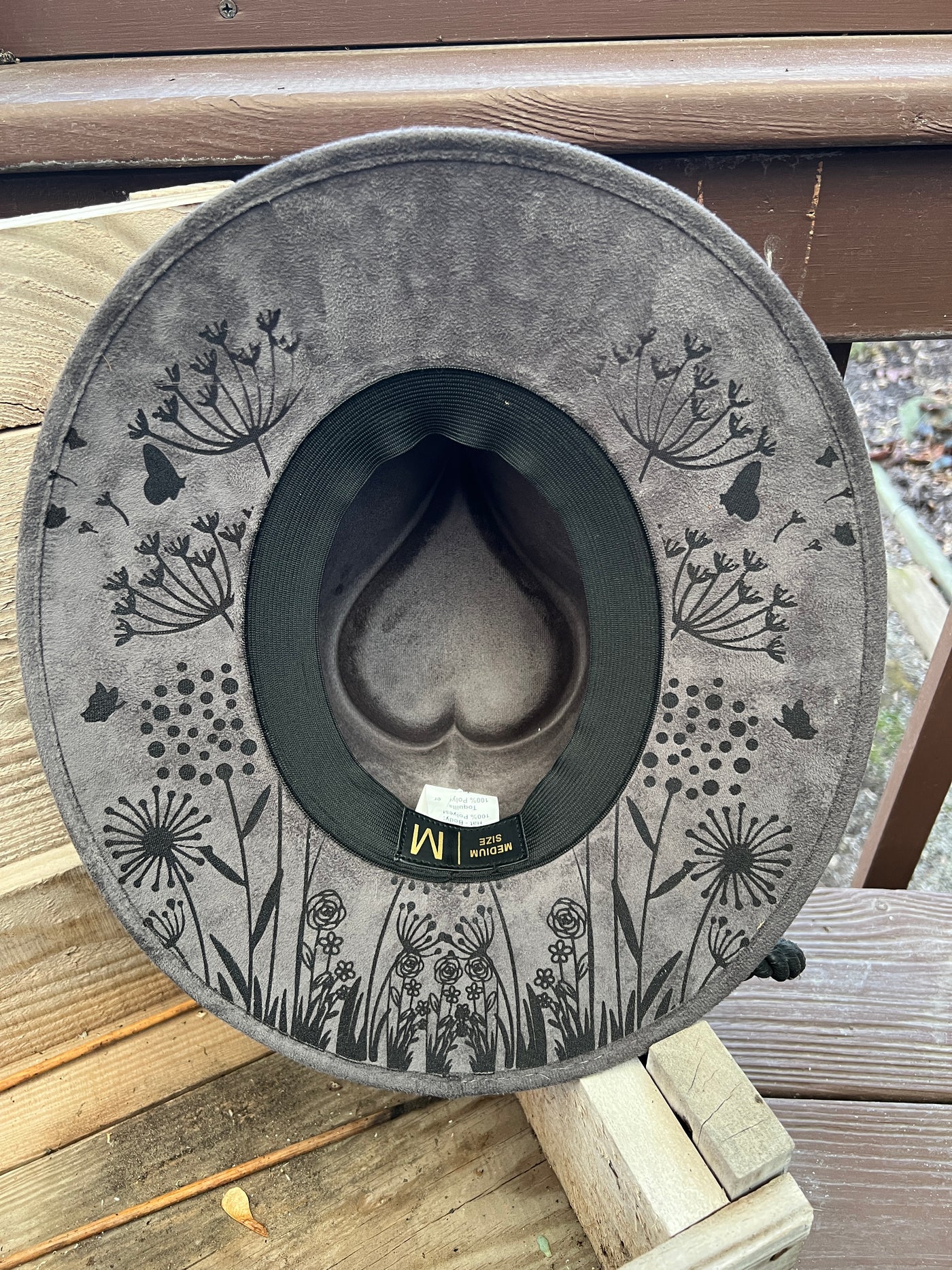 Grey Dandelion Heart Crown Hat