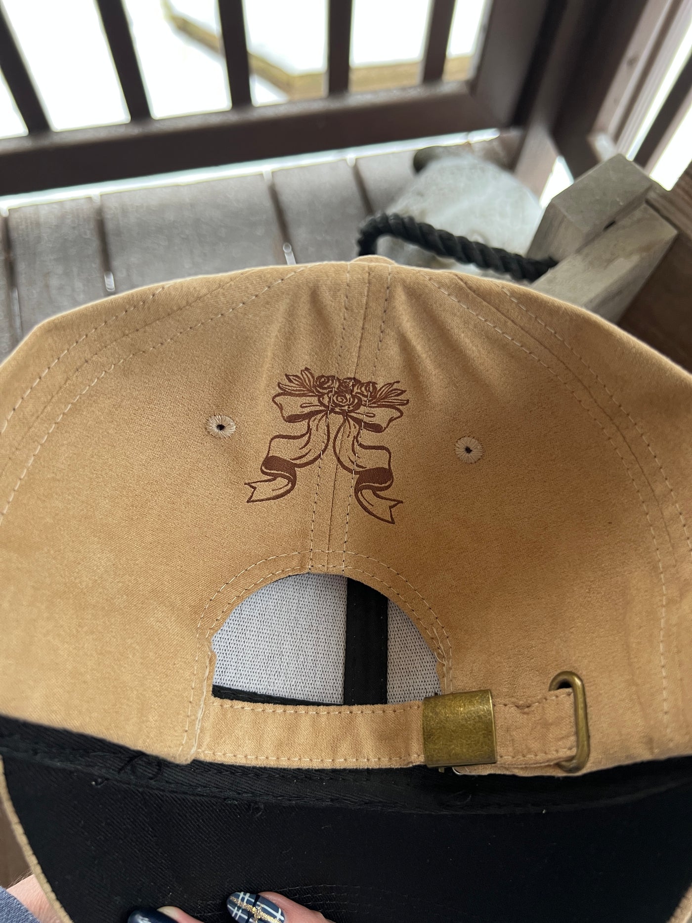 Horseshoe Design Burned Baseball Cap