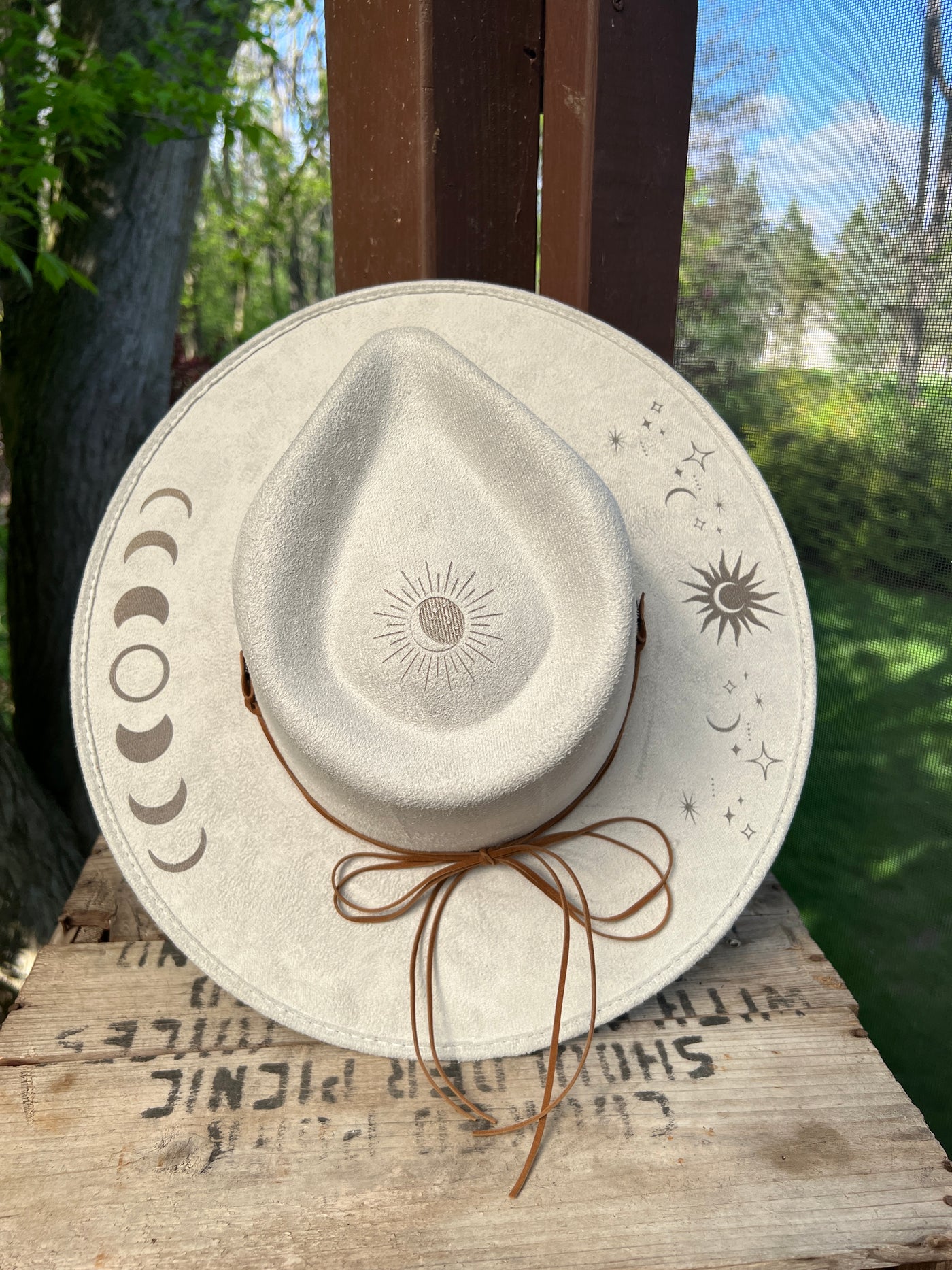 Silver rancher Hat with moon and stars