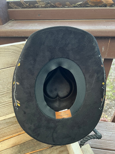 Black Cowgirl Harvest Painted Hat