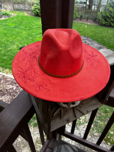 Coral Floral Microfiber Hat