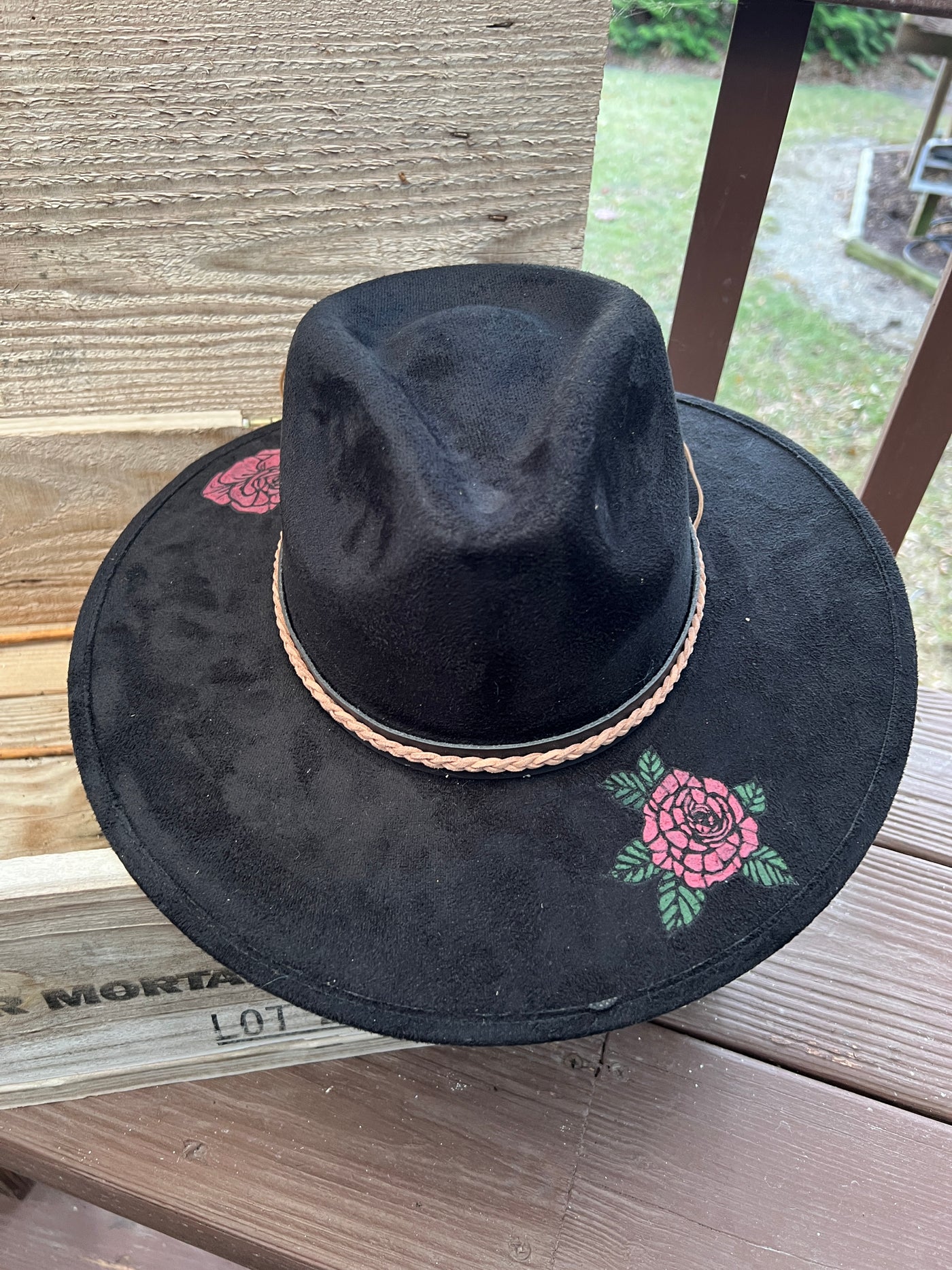 Black Rose Painted Hat