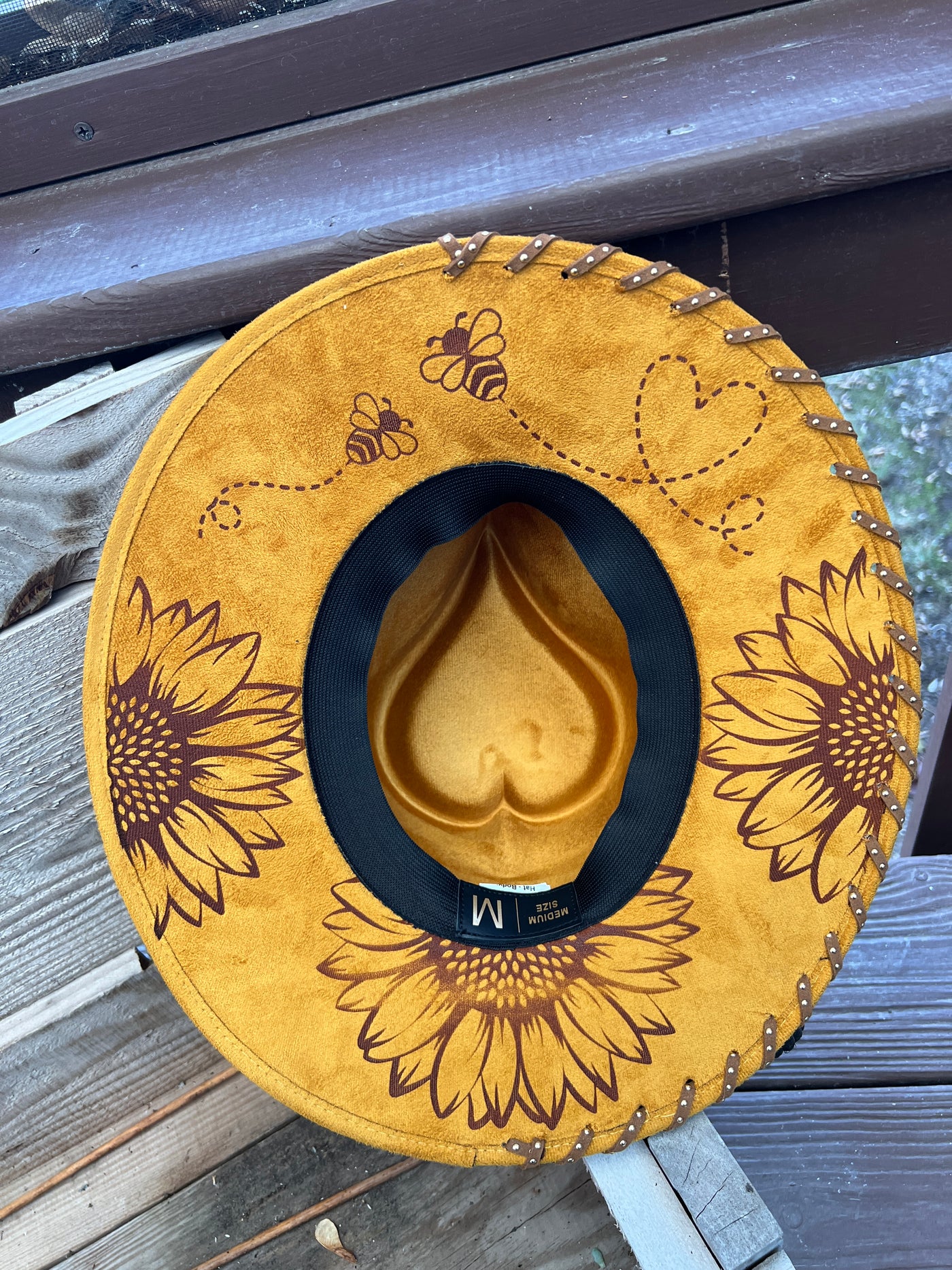 Mustard Sunflower Heart Crown Hat