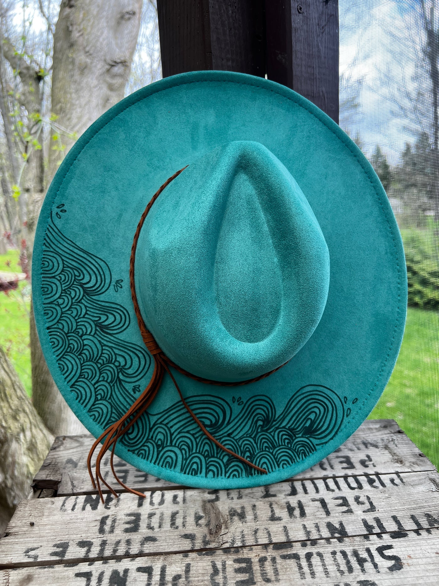 Teal Waves Microfiber Hat