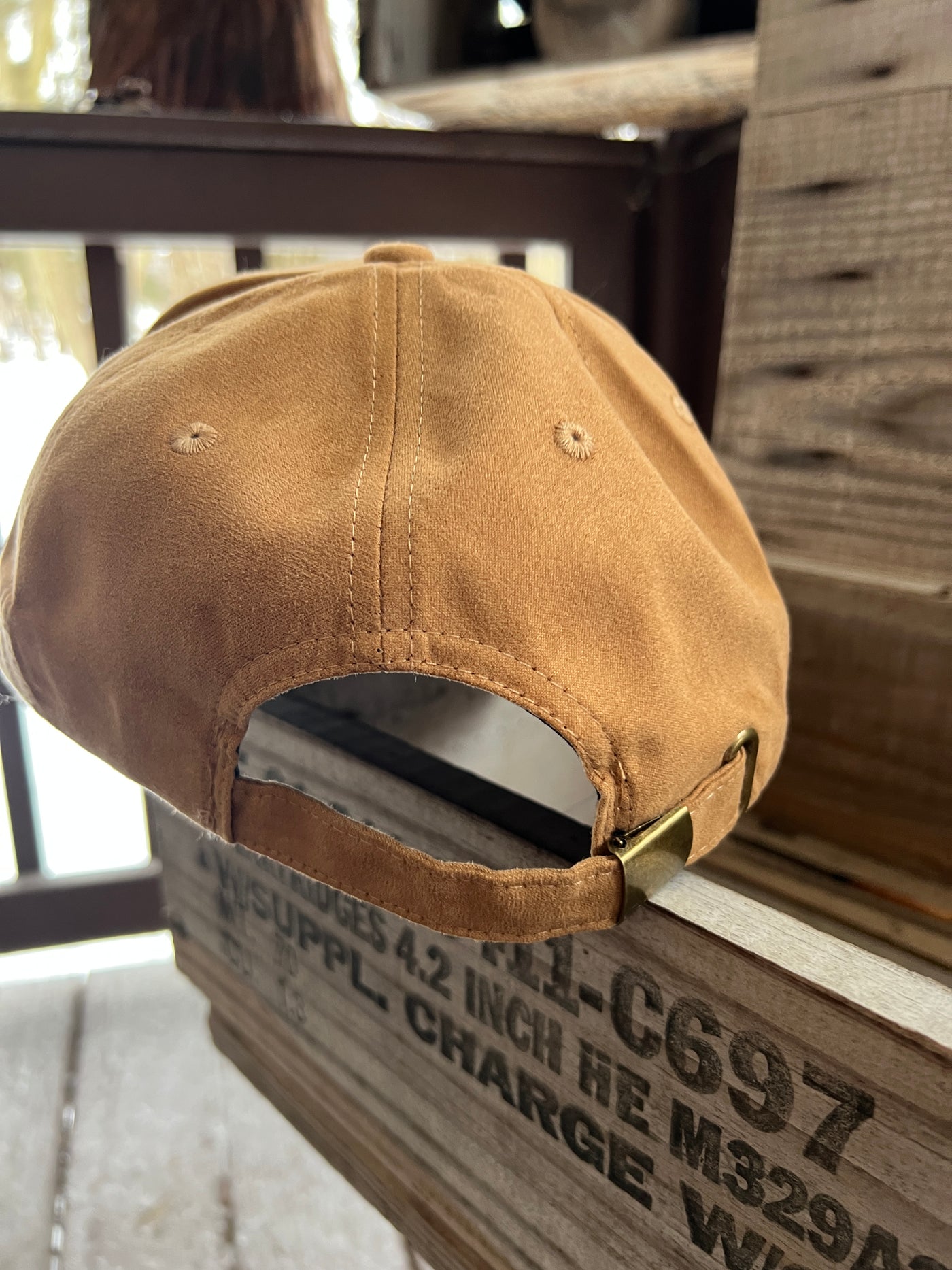 Wheat Design Burned Baseball Cap