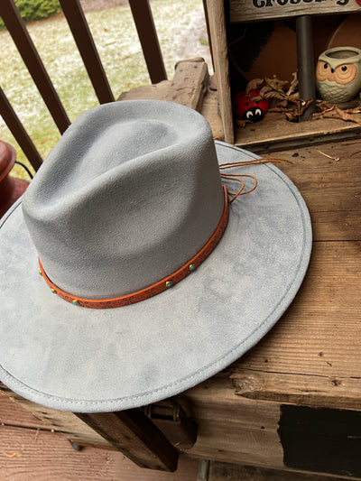 Baby Blue Tribal Leaf Design Hat