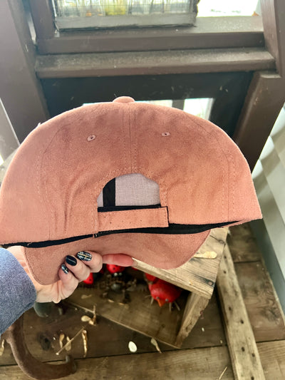Pink Highland Cow Design Burned Baseball Cap