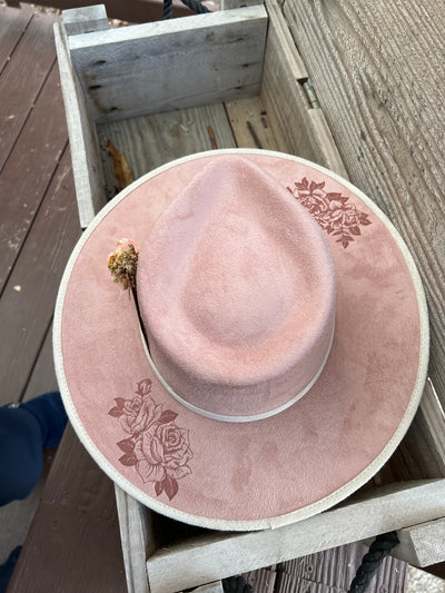 Blush Pink Rose Two Tone Rancher Hat