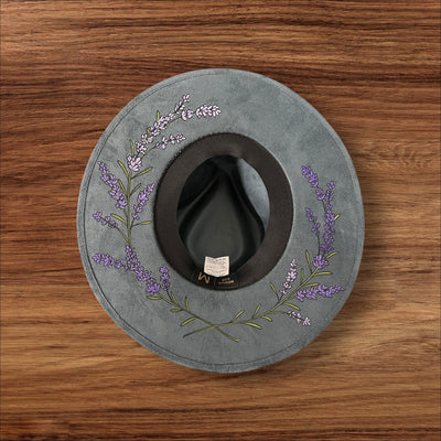 Peacock Blue Rancher Hat with Lavender accents