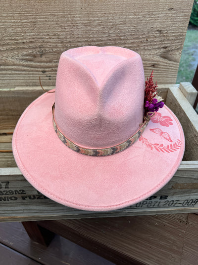 Baby Pink Floral Heart Crown Hat