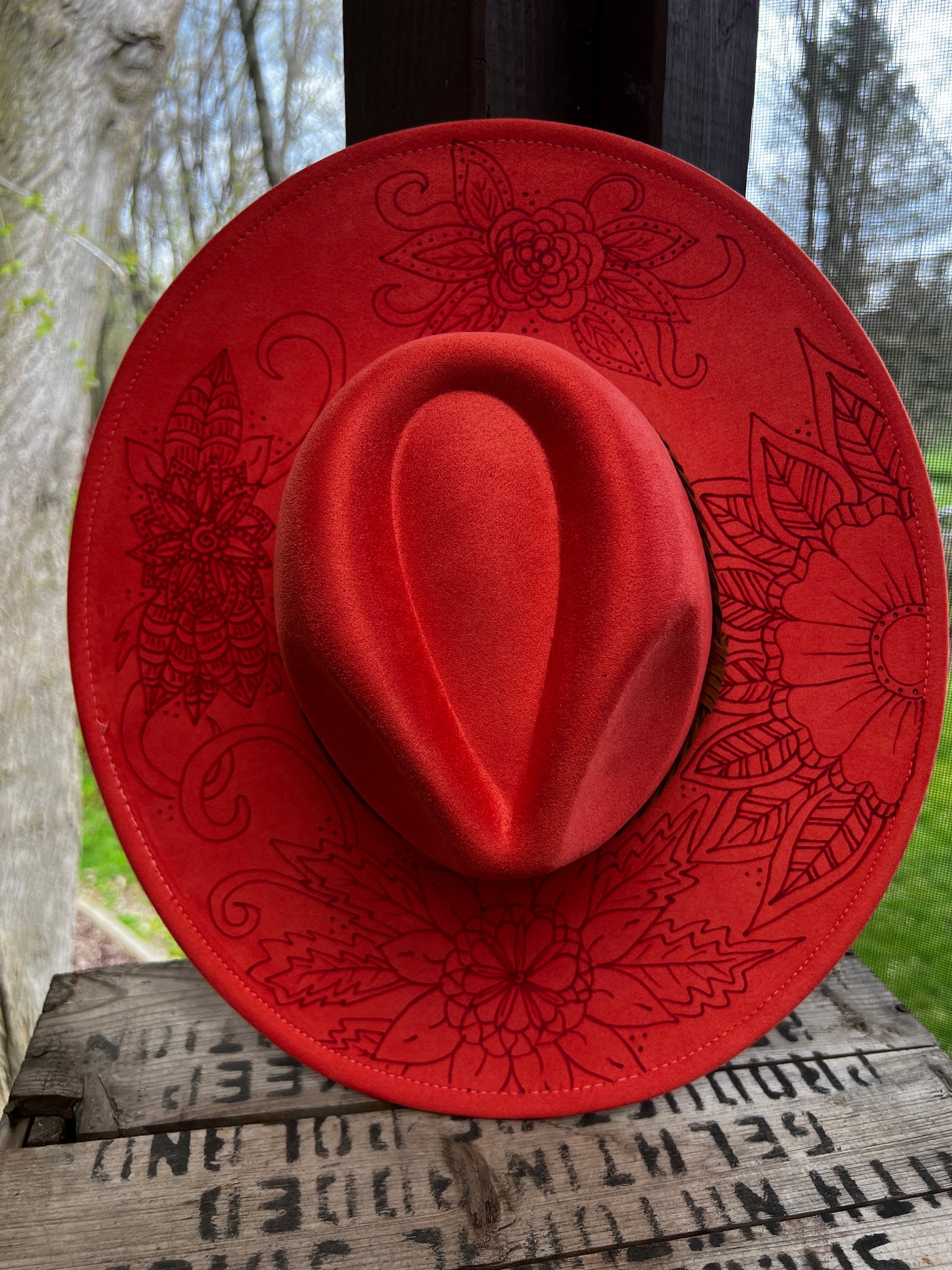 Mandala Floral Coral Microfiber Hat