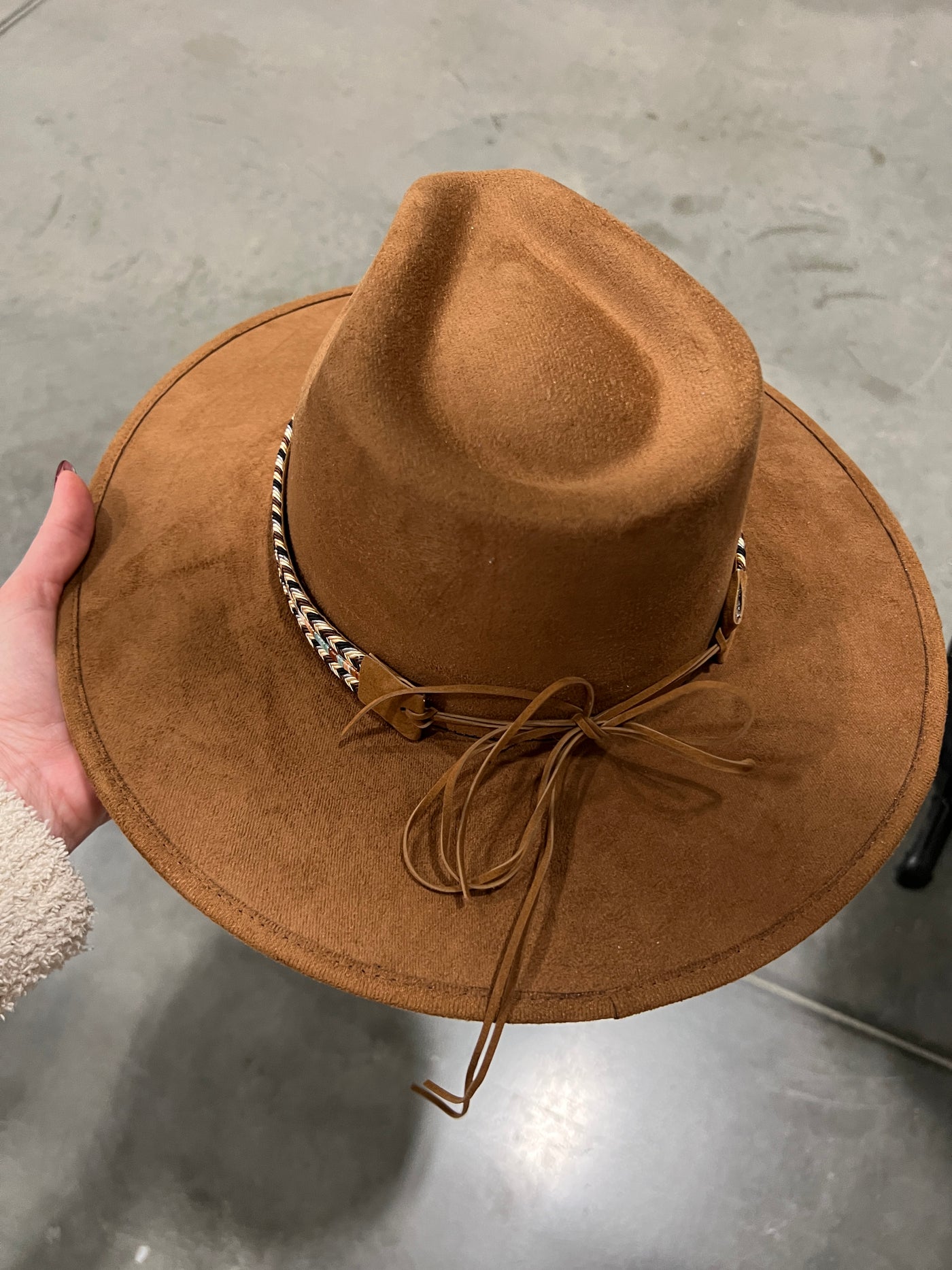 Saddle Brown Feather Microfiber Hat