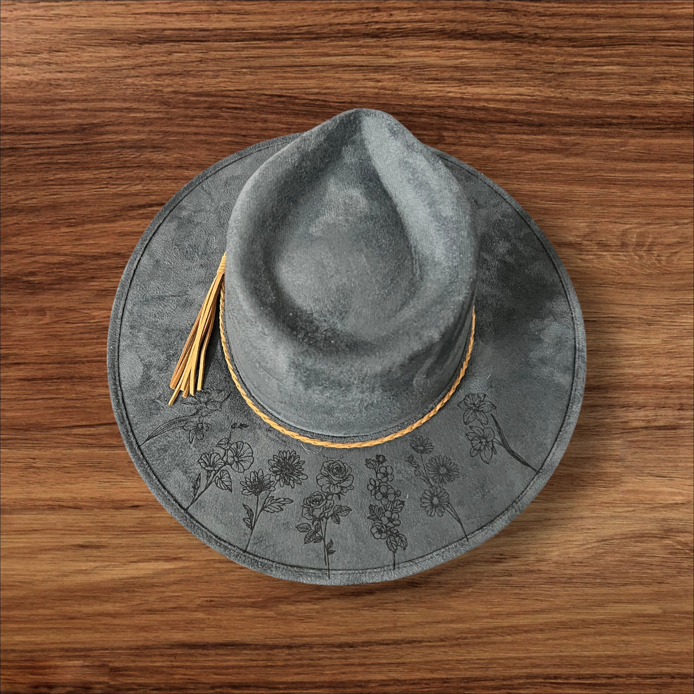 Peacock Blue Rancher Hat with Lavender accents