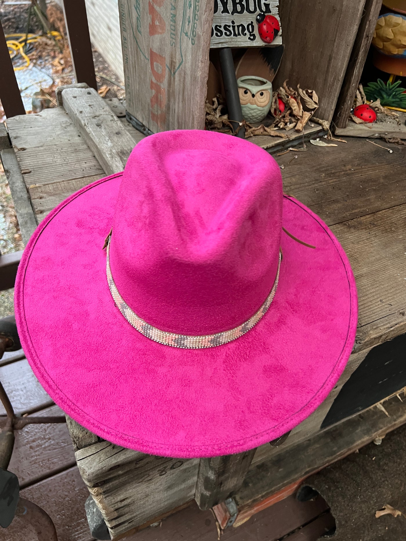 Magenta Pink Floral Microfiber Hat