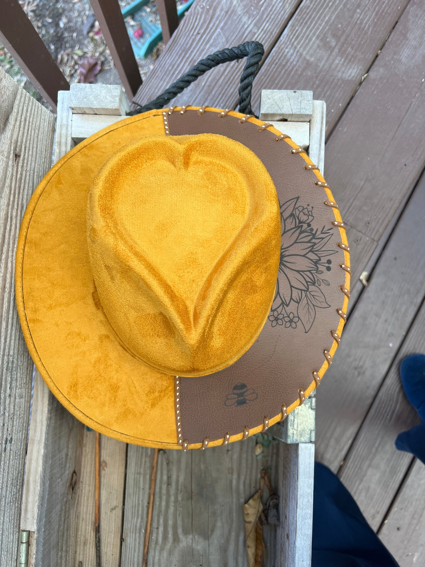 Mustard Sunflower Heart Crown Hat