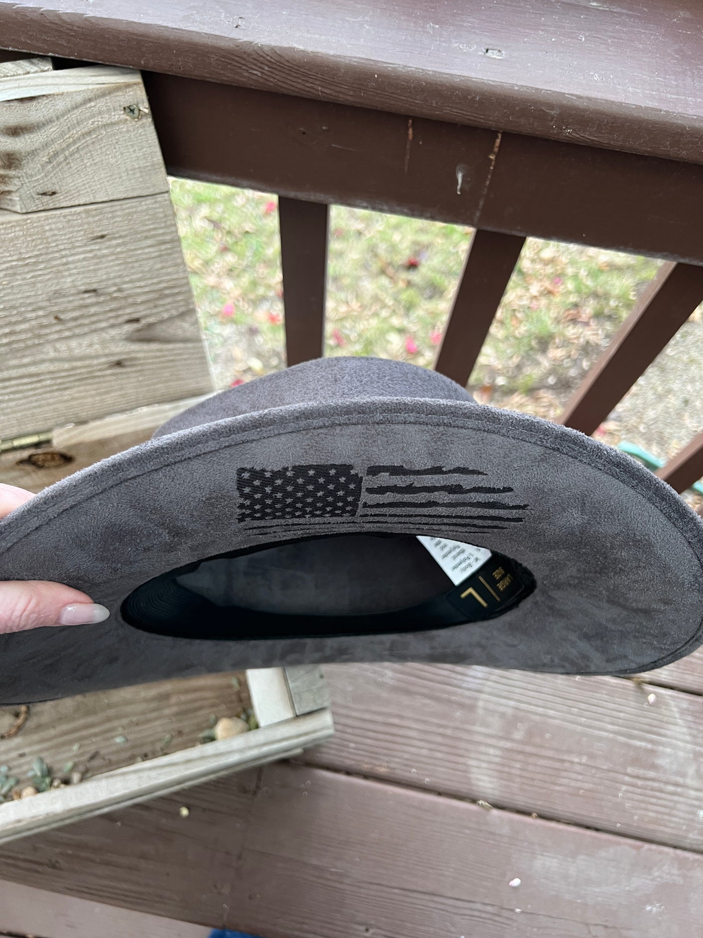 Grey America Flag Cowboy Hat