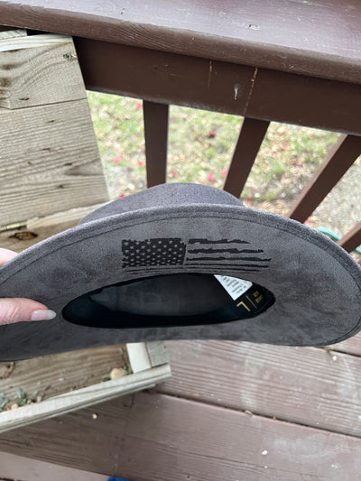 Grey America Flag Cowboy Hat