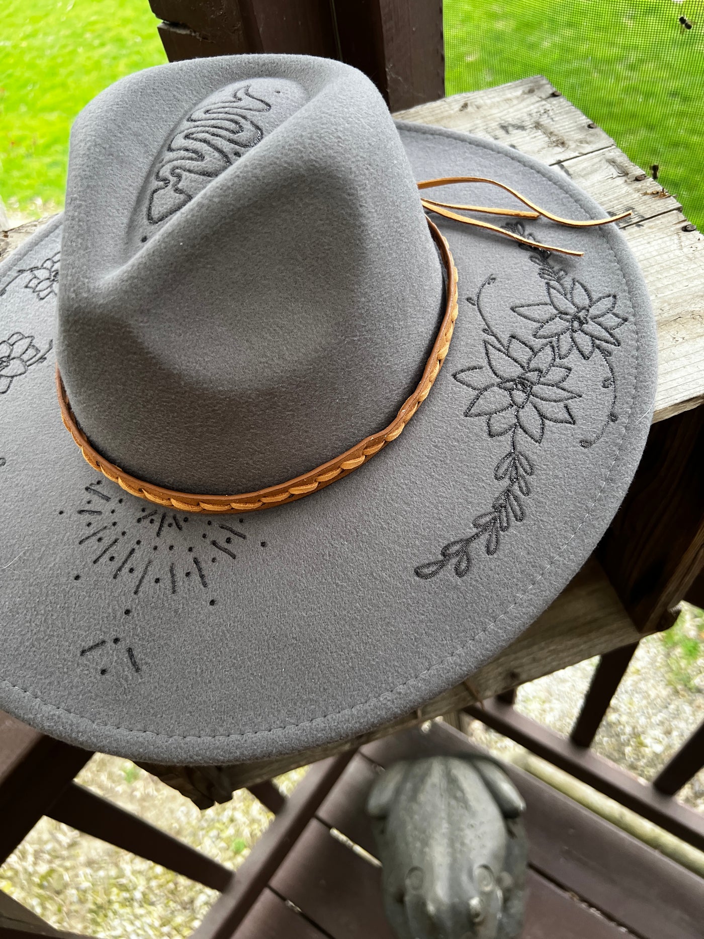 Southwest Floral Grey Felt Hat