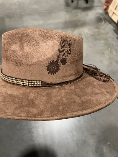 Mushroom Brown Floral Hat