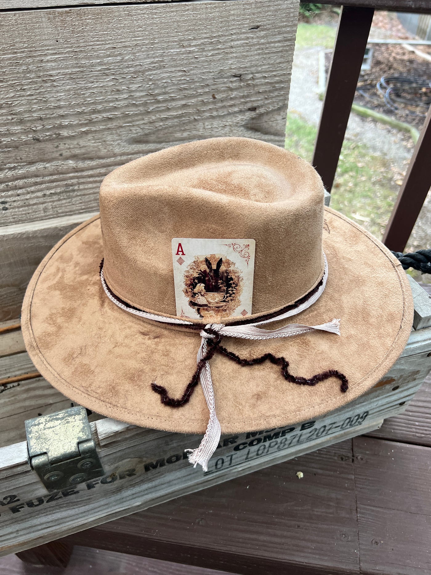 Tan Butterfly Flower Field Rancher Hat