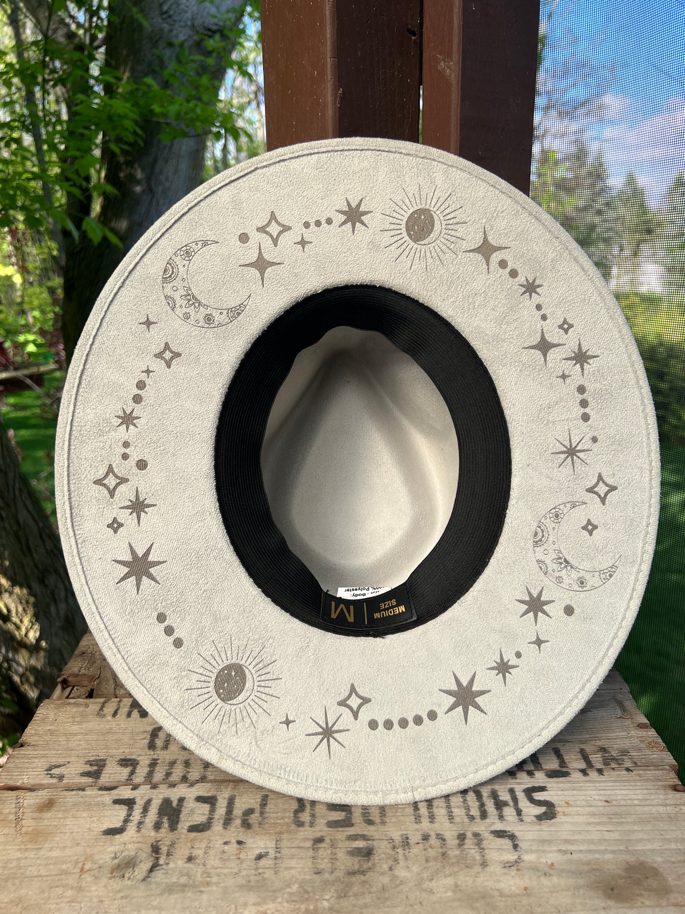Silver rancher Hat with moon and stars