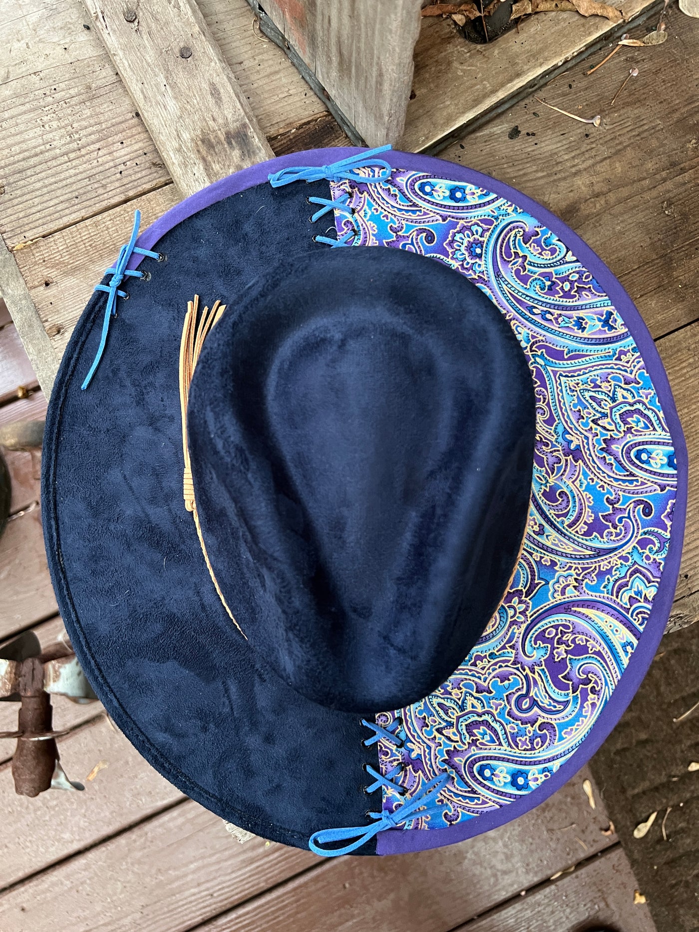 Blue Boho Paisley Hat