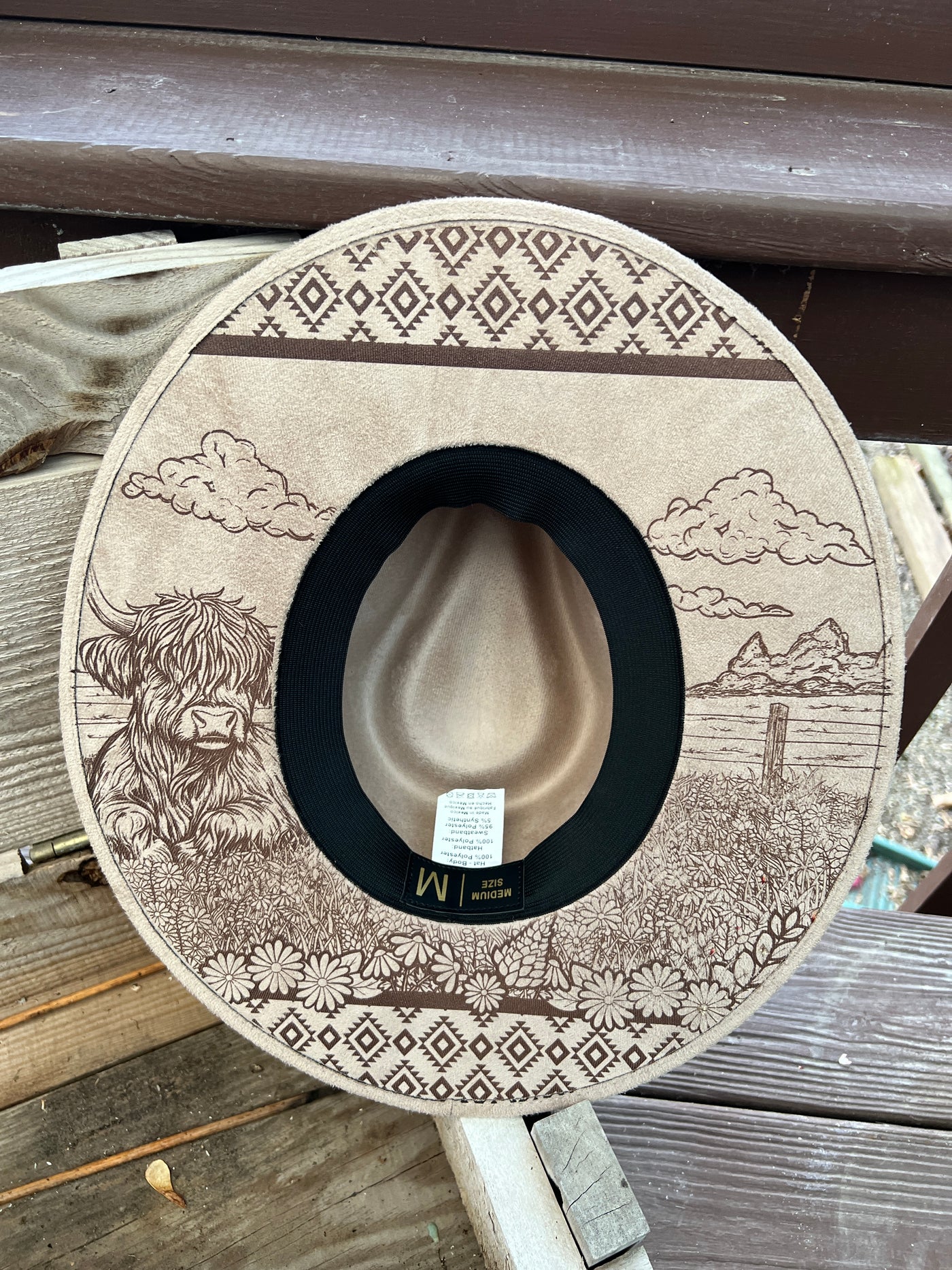 Beige Highland Cow Rancher Hat