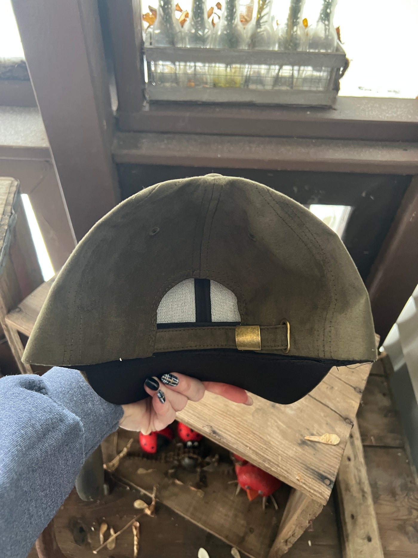 Green Highland Cow Design Burned Baseball Cap