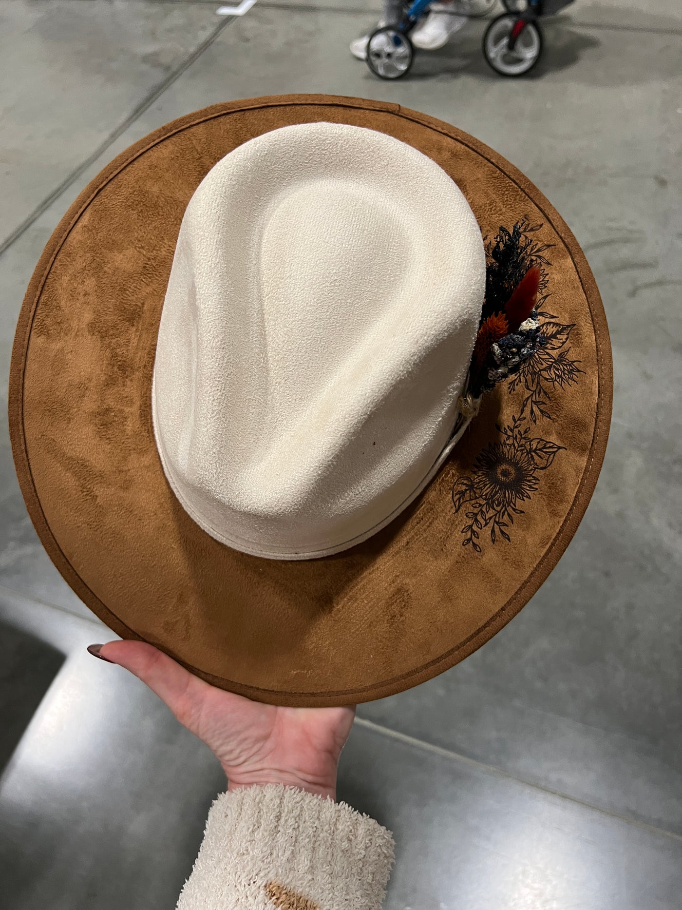 Two Tone Cream and Saddle Sunflower Hat