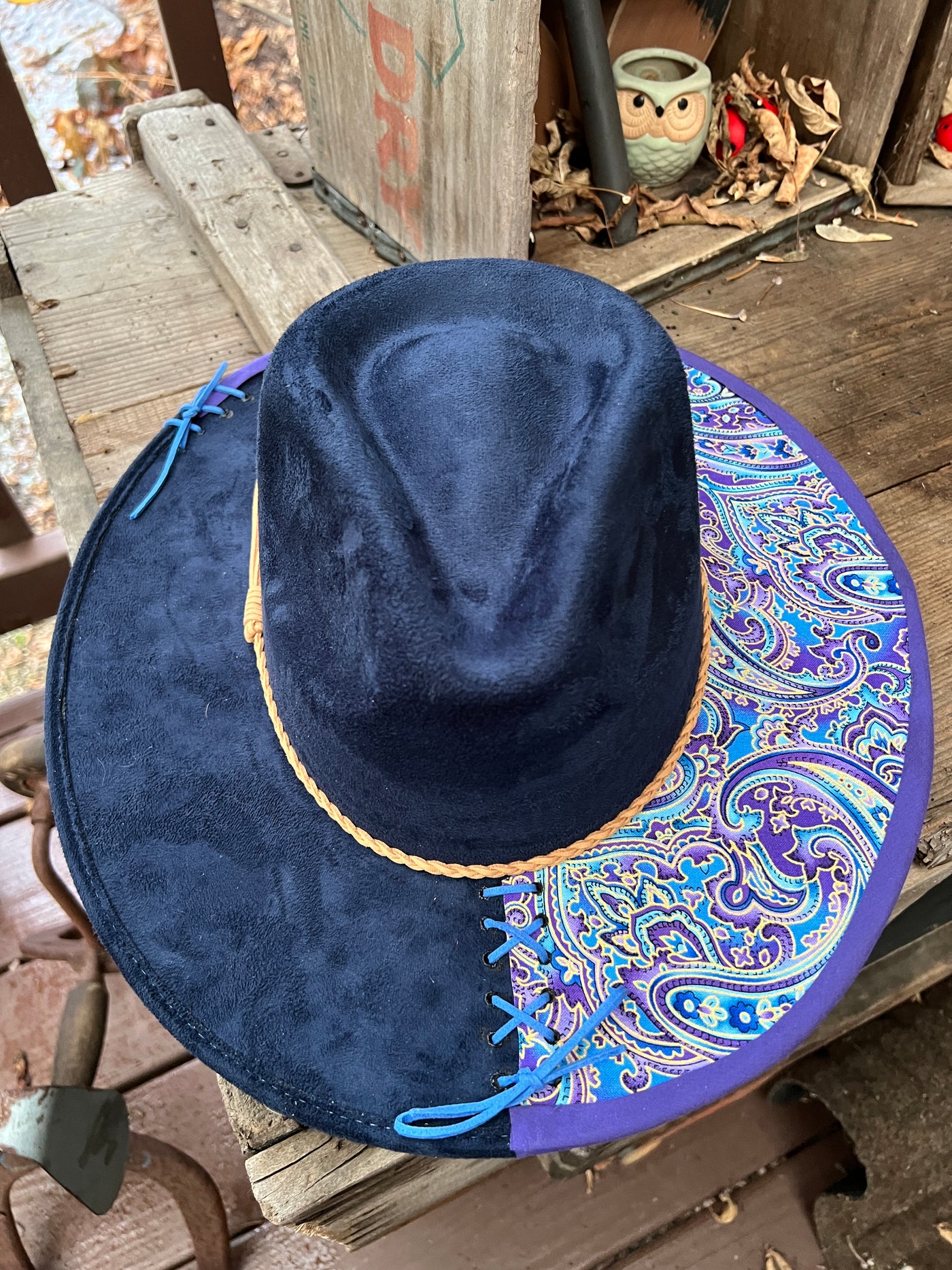 Blue Boho Paisley Hat