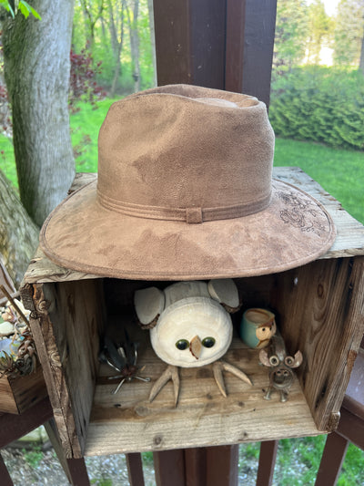 Mushroom Brown Heart Crown floral Hat