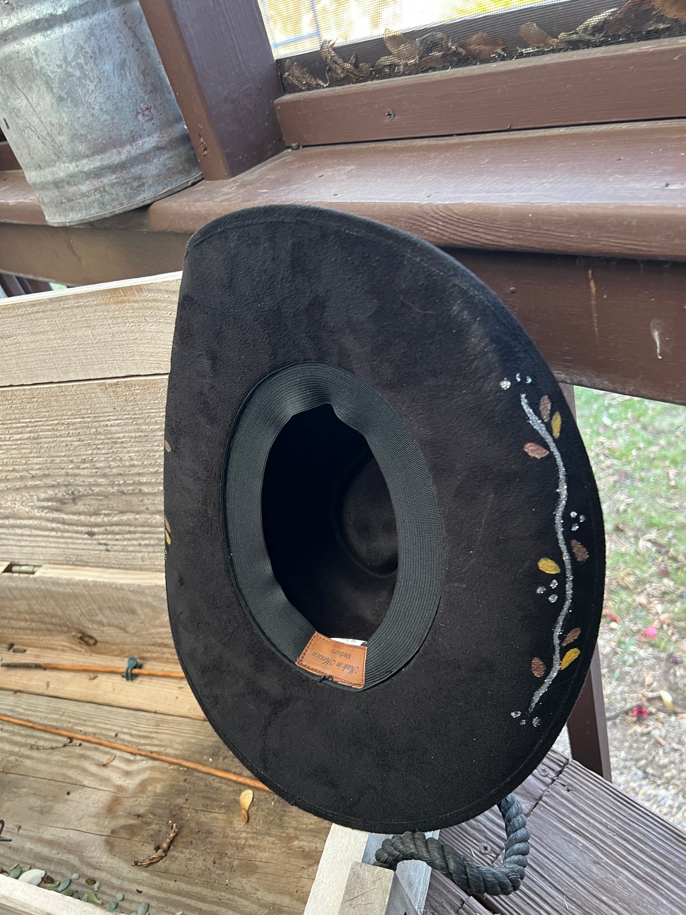 Black Cowgirl Harvest Painted Hat