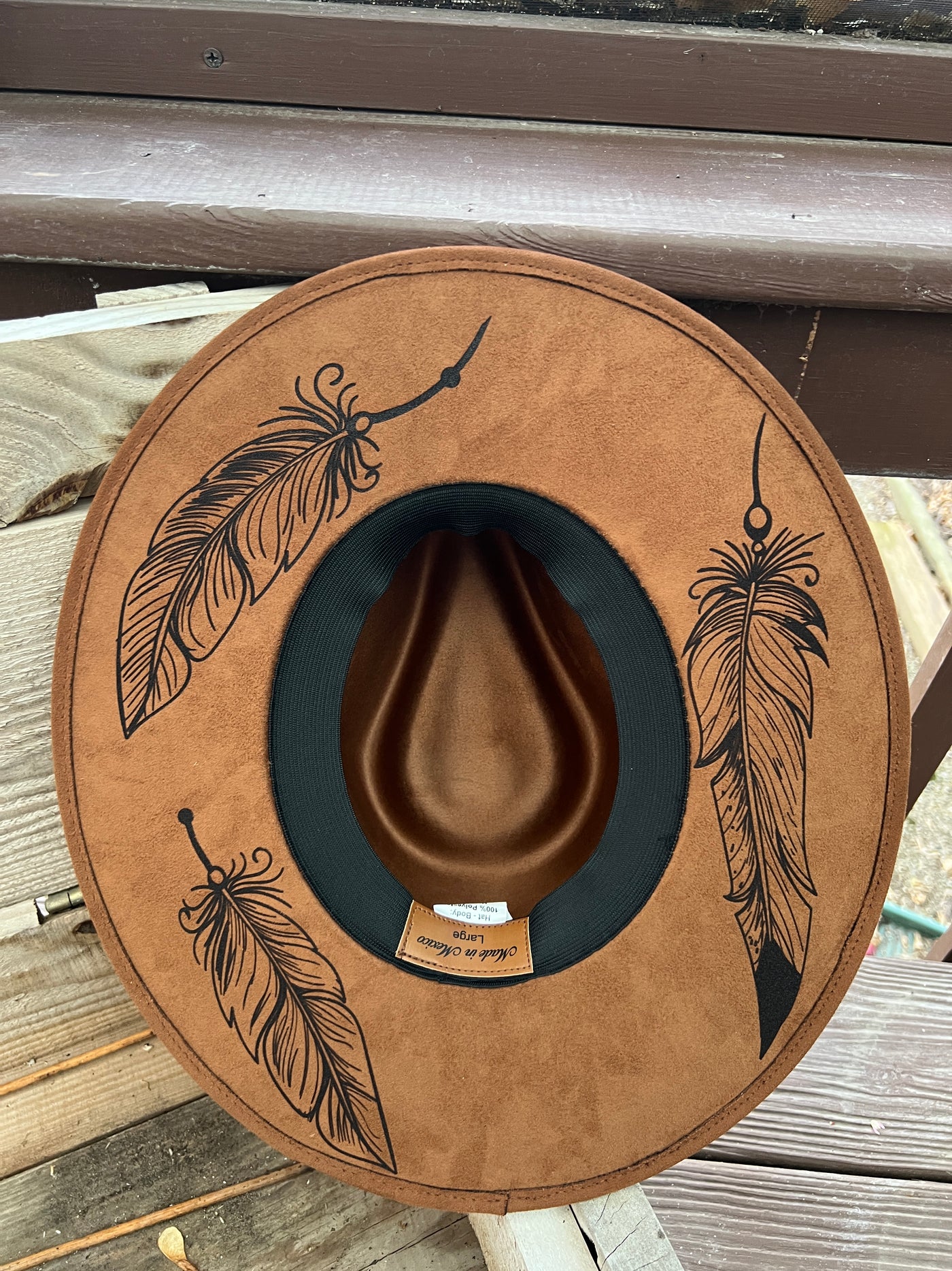 Rustic Torched Feather Rancher Hat