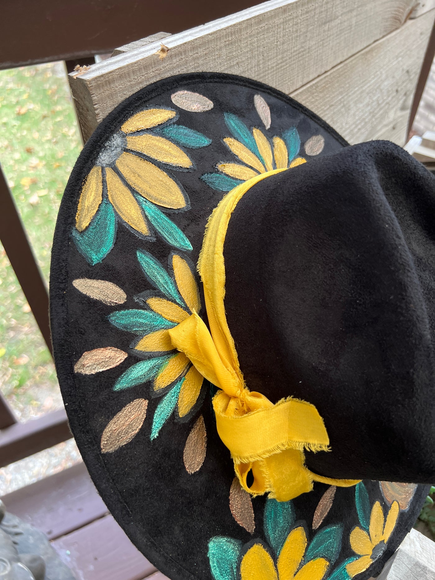 Sunflower Harvest Painted Hat