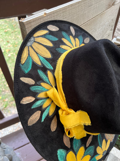 Sunflower Harvest Painted Hat