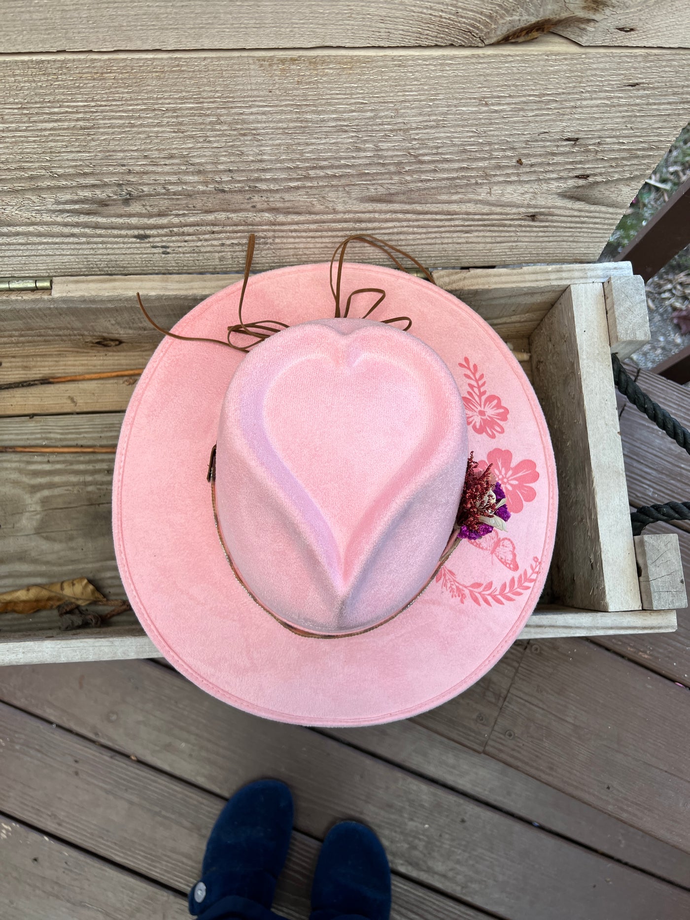 Baby Pink Floral Heart Crown Hat